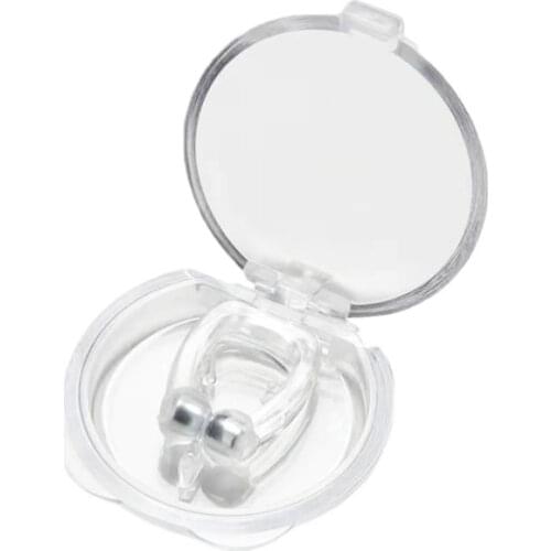 2/4 Pc Magnetic Anti Snoring Device Silicone Anti Snore Stopper Nose Clip Tray Sleeping Aid Apnea Guard Night Device With Case