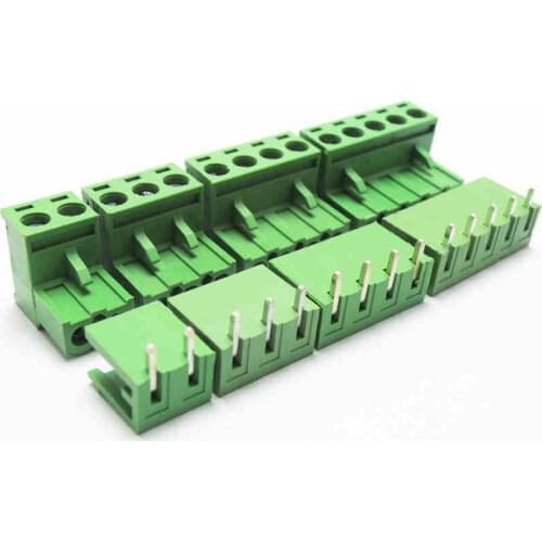 5.08 mm Pitch PCB Pluggable Screw Terminal Blocks, Plug + Angle Pin Socket 2 pin to 12pin