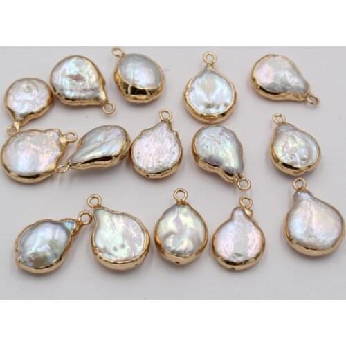 5pcs/lot Natural Freshwater Pearl Drop Irregular Connector Charms For DIY Handmade Jewelry Making Accessories