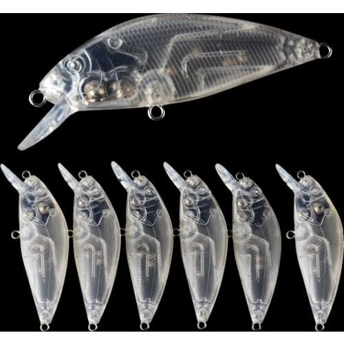 6.95CM/5G 50pcs Blank Unpainted Bait DIY Minnow Crankbait wobbler Unpainted Lure Freshwater Fishing Blank Hard Lures Isca Pesca