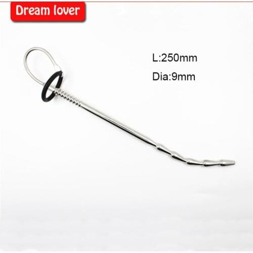 9mm*250mm,urethral sound toys,smooth stainless steel catheter,urethral plug,male sounding dilator,penis plug,free shipping