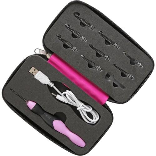 9 in 1 USB Light Up Crochet Hooks Knitting Needles LED Sewing Tools Set Kit Weave Tool Kit Sewing Accessories New dropshipping