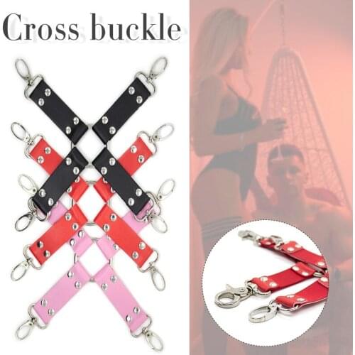 Hot Sex Cross Buckle PU Back Buckle Reverse BDSM Bondage Restraint SM Cosplay Accessories for Adult