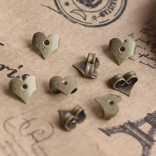 Free shipping!!!2000piece/lot bronze color heart 7mm Earring Back Stopper EBP0007