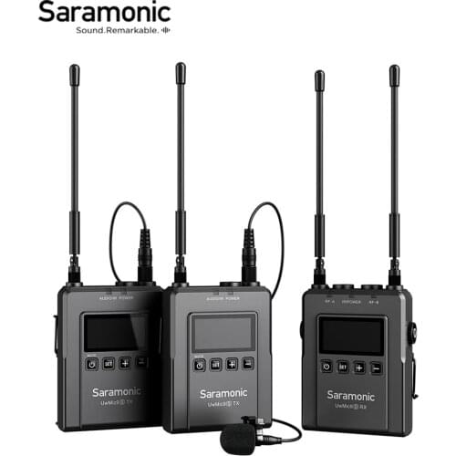 Saramonic UwMic9S TX9S UHF Wireless Microphone System Dual Channel Lavalier Condenser Mic for DSLR Camera Camcorder Mixer