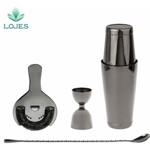 Boston Cocktail Shaker Bar Set Weighted Shaker Tins, Hawthorne Cocktail Strainer, Double Jigger, 30cm Mixing Spoon