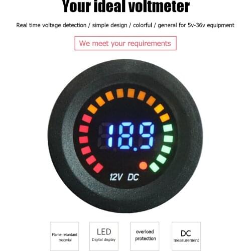 5-36V Digital Display Panel Voltmeter LED Voltage Meter Easily Installation Personal Car Elements for Car Motorcycle