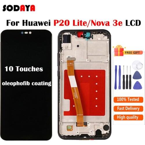 For HUAWEI P20 Lite LCD Display Screen ANE-LX1 ANE-LX3 LCD With Frame For Nova 3e LCD Free Shipping