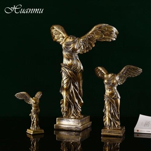 European Victory Goddess Figures Sculpture Resin Crafts Home Decoration Retro Abstract Goddess Statues Ornaments Business Gifts