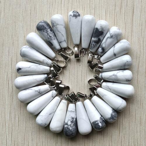 Fashion hot selling natural stone water drop shape pendants for jewelry making 50pcs/lot wholesale free shipping