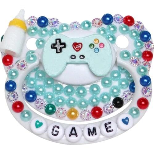ABDL Adult Baby Pacifier 100% Handmake Shining Cute Pattern Game console blue pink Adult Size Pacifier DDLG Daddy Space
