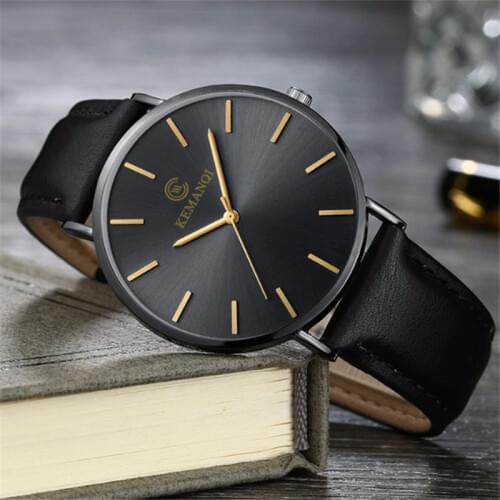 KEMANQI Men's Watch With Leather Strap