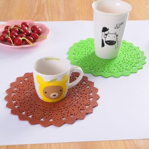 2Pcs Lace Flower Hollow Doilies Silicone Coaster Coffee Table Cup Milk Mug Pad Mats Placemat Kitchen Accessories Cooking Tools