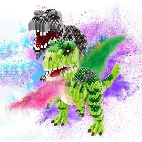 Jurassic Dinosaur Raptor DIY Assembled Building Blocks 3D Animal Model Velociraptor Diamond Building Blocks Childrens Gift Toys
