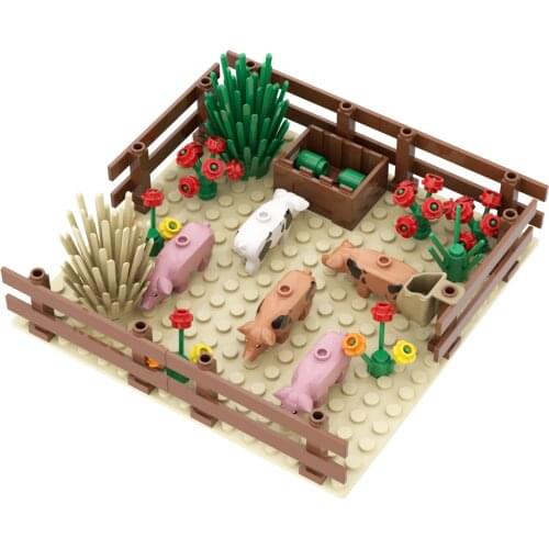 Pig Field MOC Compatible Major Brand Toys Building Block Classic Collections Assembled Brick Handmade Design