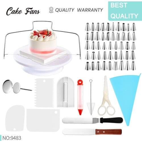 Cake Decorating Tip Sets 63pcs Pastry Bag Turntable Nozzle Stainless Cream Cake Baking Tools DIY Kitchen Butter Cookies Puff