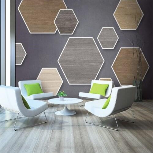 Custom Mural Wallpaper Modern Minimalism Hexagon Geometry Background Wall Painting