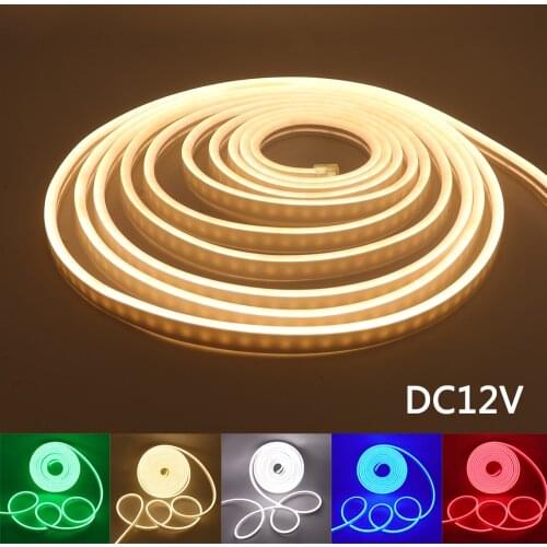 Neon Light 12V 2835 Flexible Neon Tape Night Light Outdoor Waterproof 120Leds/M LED Strip Neon Rope Lights DIY Flex Neon Ribbon