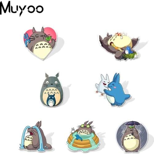 New Funny Movie Cute Totoro Handmade Acrylic Resin Lapel Pin Totoro Cartoon Acrylic Epoxy Badge Pins