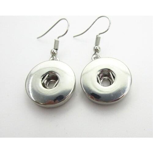 New Arrivals 10pairs Interchangeable Charms Snap Button Earrings Hook Snap Earrings Fit 18mm Buttons Snap Earring Jewelry