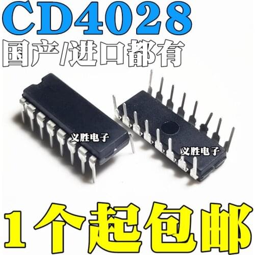 New and original CD4028 CD4028BE HEF4028BP DIP16 Into the DIP - 16 decimal decoder, upright DIP16