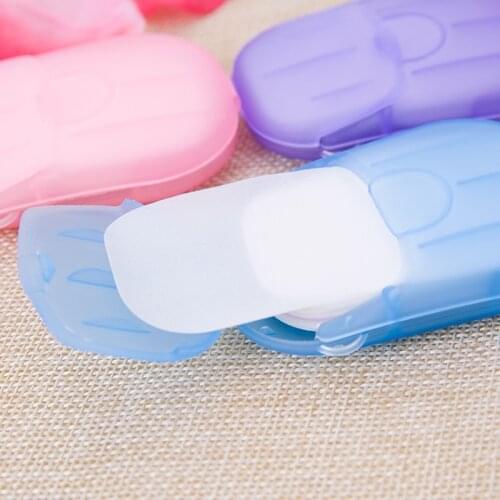 20Pcs/box Disposable Mini Travel Soap Paper Washing Hand Bathroom Cleaning Portable Boxed Foaming Scented Sheets Fast Delivery