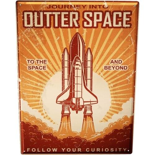 SINCE 2004 Tin Sign Metal Plate Decorative Sign Home Decor Plaques 30 x 40 cm Metal Plate Plaque Adventurer Outer Space