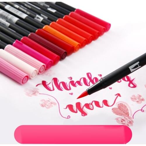 TOMBOW AB-T Dual Art Brush Pen Japanese Calligraphy pen 108 Color ABT Calligraphy Professional Watercolor Marker Pens Painting