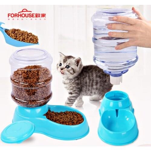 Automatic Dog Feeder Pet Dog Water Travel Bowl Feeding Feeder Drinking Fountain For Cats Dogs Water Dispenser Dog Food Bowl