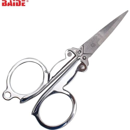 Hot sale Portable Folding Scissors Mini Folding Scissors Travel Scissors Color Silver,DIY titanium steel Scissors 700pcs/lot