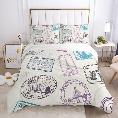 Modern Quilt/Comforter/Blanket Case Pillowcase with Zipper Duvet Cover Set Bedding Sets 3D King Queen Twin Size 3D Bed Linens