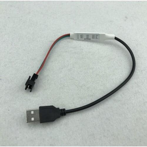 SP002E-USB; LED pixel controller with USB connector for power input;supports WS2811/WS2812/WS2813/APA102C/UCS1903/TM1809 etc