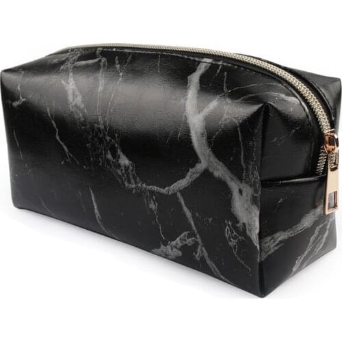 Women Marble Cosmetic Makeup Bag Toiletry Brush Pouch Large Capacity Travel Wash Storage Portable Pencil Case