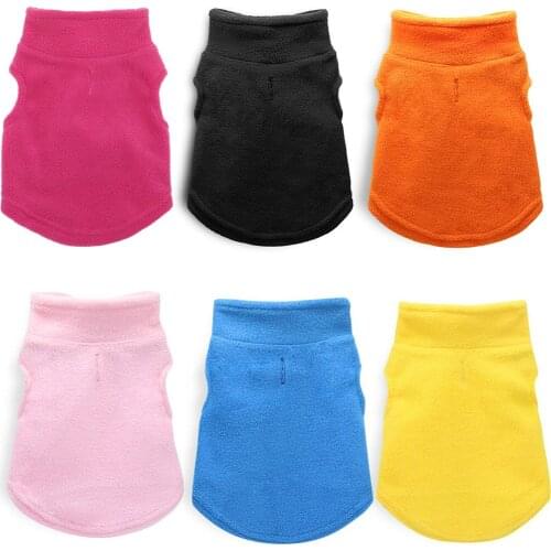 Pet Supplies Winter New Classic Comfortable Fleece Velcro Back Solid Color Heart T-shirt Short-sleeved Sweater Puppy Dog Clothes