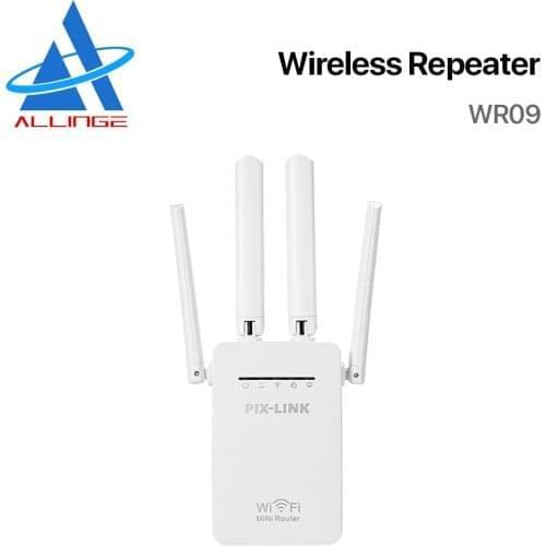 ALLINGE WR09 White Black Wireless Signal Amplifier Repeater Four Antenna Multifunctional Router Network Equipment Wifi Extender
