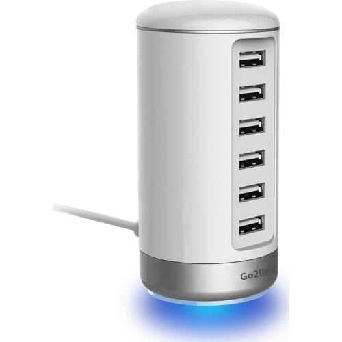 USB Charger, USB Charging Stations 6-Port USB Wall Charger with Smart Identification for Samsung Galaxy S8 Plus S7 Edge iPhone 7