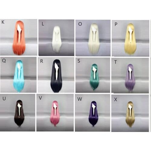 Woman Long Straight Hair 80CM Wigs Heat Resistant Synthetic Anime Cosplay Wig Halloween Carnival Party Women Cosplay Wigs A-P
