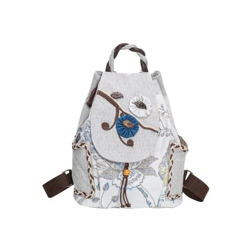 Nice String Appliques Women Shopping backpack!National Floral Embossing Lady Backrack Bohemian Hot Printed Travel Cover backruck
