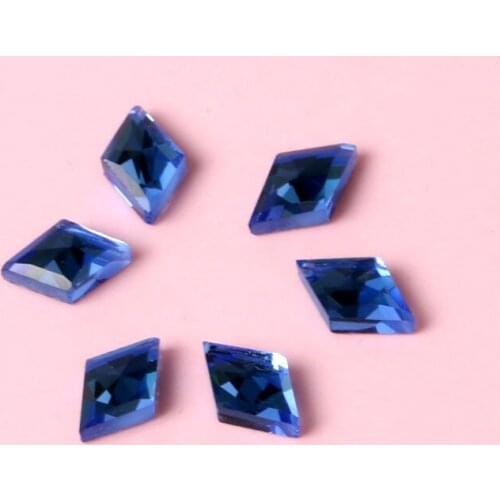 2018NEW!!!HOT SALE!!!sapphire blue rhombus flat back glass crystal Rhinestones DIY mobile phone shell nail art and wedding dress