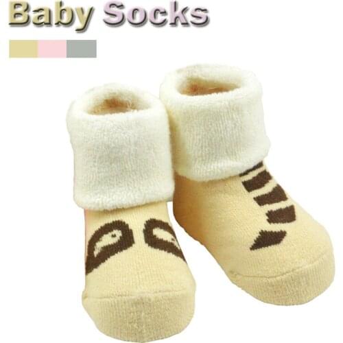 3Pair/Lot Infant Newborn Socks Warm Children Terry Socks Non-slip Socks Suitable 3M-3Year Baby Boys Girls 100% Cotton Sock