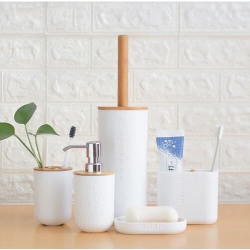Bamboo Wooden Toothbrush Holder Tumblers Teeth Brushing Cup Emulsion Container Bathroom Kitchen Accessories