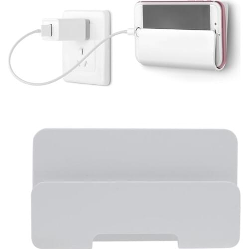 White Mobile Phone Tablet Holder Stand For iPhone Wall Mount Smart Phone Tablet Hanging Stand Charge Holder Bracket Shelf