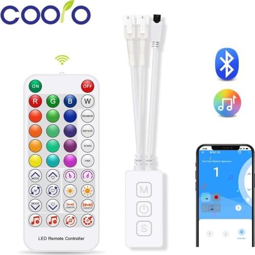WS2811 WS2812 Bluetooth Music LED Pixels Strip Controller Smart APP IR Controller for WS2813 WS2815 SK6812 LED Light DC5-24V