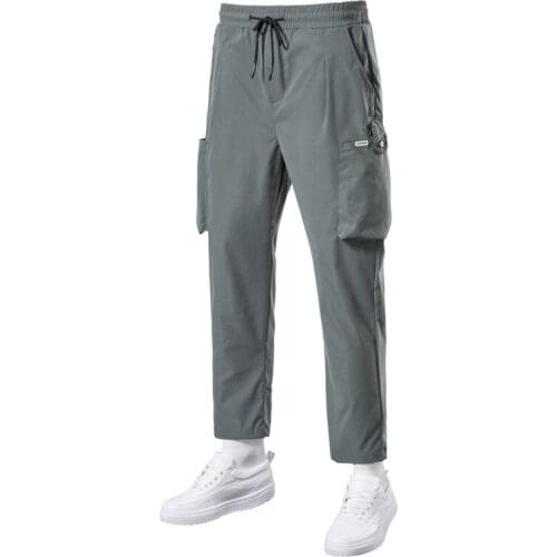 Mens Cargo Pants 2021 Autumn mens New Overalls Loose Straight Casual Pants Big Size Drawstring Trousers