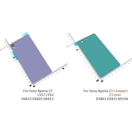 Rear Glass Cover Housing Battery Door for Sony Xperia Z3 Compact mini D5803 D5833 M55W Replacement Parts Back Door Case Cover