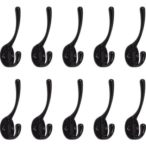 Double Coat Hook 10 pcs Classic Antique Industrial Style Iron Hanger Promotion