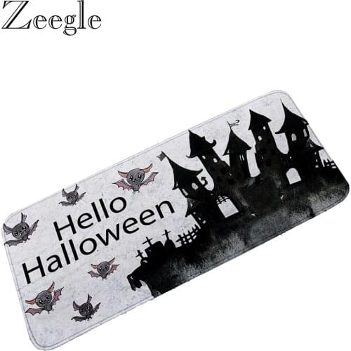 Halloween Kitchen Carpet Anti-slip Bathroom Shower Mat Absorbent Hallway Carpet Bathroom Doormat Washable Bedside Carpet Mat