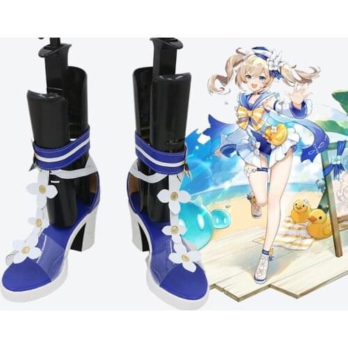 Game Genshin Impact Barbara Shining Concerto Swimsuit Cosplay Shoes Halloween Christmas Fancy Party Props