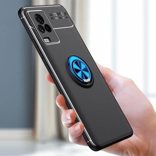 IQOO 7 Case Magnetic Car Holder Case For Vivo iQOO 7 Case 360 Rotating Finger Ring Phone Cover For iQOO 7 Capa Shell