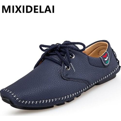 Quality Men Moccasins Leather Casual Loafers Handmade Casual Shoes Breathable Slip-On Shoes Soft Comfortable Drive Flats